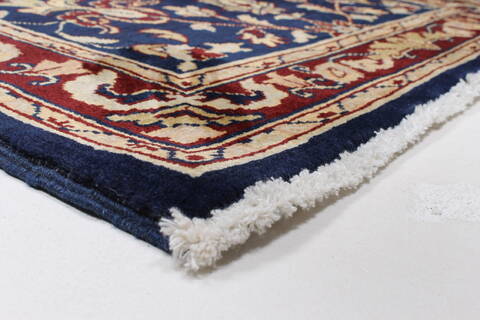 Pishavar Blue Runner Hand Knotted 211 X 87  Area Rug 250-23760 Image 6
