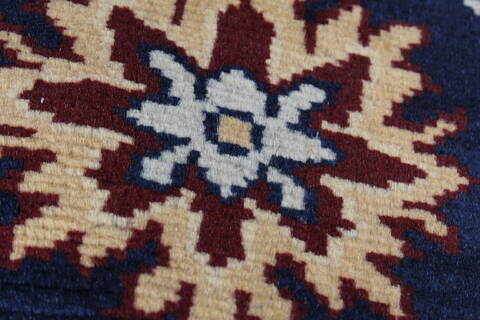 Pishavar Blue Runner Hand Knotted 211 X 87  Area Rug 250-23760 Image 7