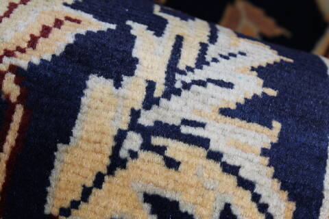 Pishavar Blue Runner Hand Knotted 211 X 87  Area Rug 250-23760 Image 9