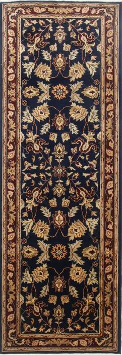 Pishavar Blue Runner Hand Knotted 211 X 87  Area Rug 250-23760 Image 0