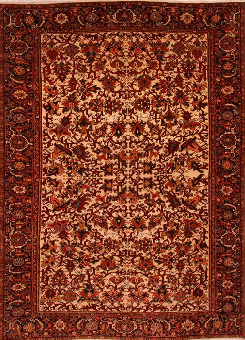 Heriz Beige Hand Knotted 95 X 130  Area Rug 100-23765 Image 0