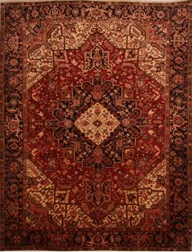 Persian Heriz Red Rectangle 10x13 ft Wool Carpet 23768