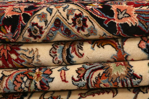 Mashad Cream Hand Knotted 100 X 130  Area Rug 100-23772 Image 3