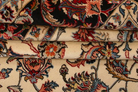 Mashad Cream Hand Knotted 100 X 130  Area Rug 100-23772 Image 9