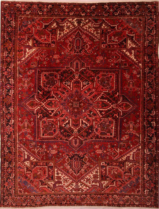 Heriz Red Hand Knotted 103 X 134  Area Rug 100-23790 Image 0