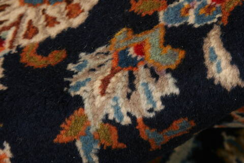 Kashan Blue Hand Knotted 910 X 138  Area Rug 100-23794 Image 1
