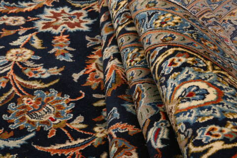 Kashan Blue Hand Knotted 910 X 138  Area Rug 100-23794 Image 3