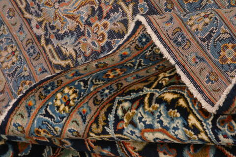 Kashan Blue Hand Knotted 910 X 138  Area Rug 100-23794 Image 4