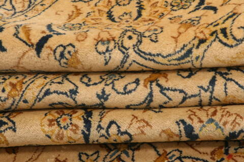 Kashan Beige Hand Knotted 101 X 136  Area Rug 100-23797 Image 6