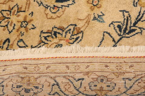 Kashan Beige Hand Knotted 101 X 136  Area Rug 100-23797 Image 8