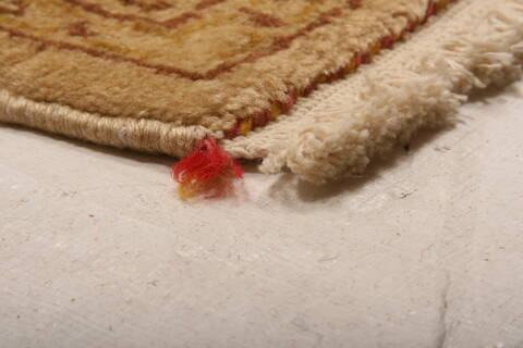 Kashan Beige Hand Knotted 101 X 136  Area Rug 100-23797 Image 9