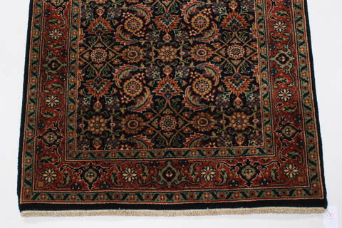 Herati Blue Runner Hand Knotted 27 X 97  Area Rug 250-23802 Image 4