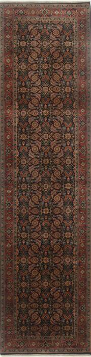 Herati Blue Runner Hand Knotted 27 X 97  Area Rug 250-23802 Image 0