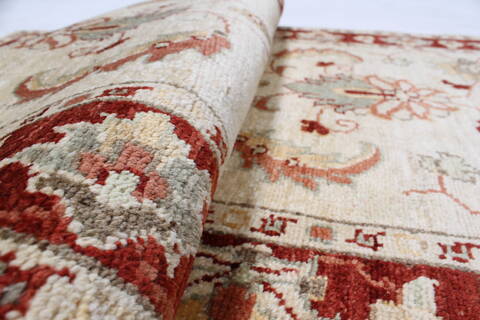 Chobi Beige Runner Hand Knotted 28 X 911  Area Rug 250-23808 Image 1