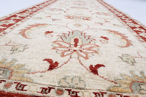 Chobi Beige Runner Hand Knotted 28 X 911  Area Rug 250-23808 Image 5