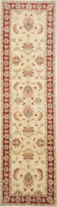Chobi Beige Runner Hand Knotted 28 X 911  Area Rug 250-23808 Image 0