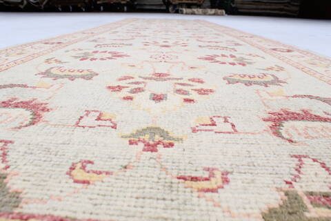 Pishavar Green Runner Hand Knotted 29 X 103  Area Rug 250-23810 Image 4