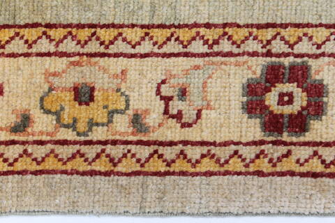 Pishavar Green Runner Hand Knotted 29 X 103  Area Rug 250-23810 Image 6