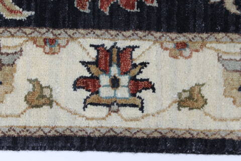 Ziegler Black Runner Hand Knotted 26 X 102  Area Rug 250-23811 Image 4