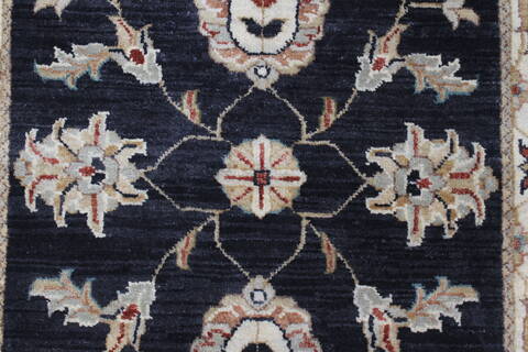 Ziegler Black Runner Hand Knotted 26 X 102  Area Rug 250-23811 Image 5