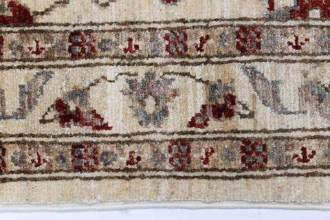 Pishavar Beige Runner Hand Knotted 28 X 98  Area Rug 250-23815 Image 4