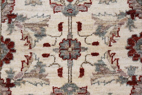 Pishavar Beige Runner Hand Knotted 28 X 98  Area Rug 250-23815 Image 5
