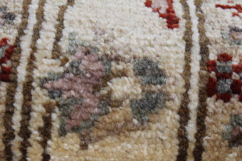 Pishavar Beige Runner Hand Knotted 28 X 98  Area Rug 250-23815 Image 8