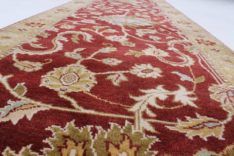 Chobi Red Runner Hand Knotted 28 X 99  Area Rug 250-23818 Image 4
