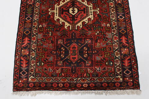 Karajeh Red Runner Hand Knotted 35 X 96  Area Rug 250-23835 Image 7