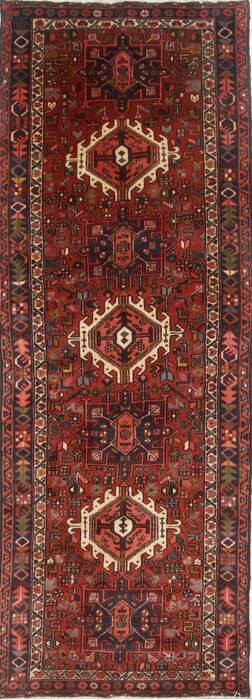Karajeh Red Runner Hand Knotted 35 X 96  Area Rug 250-23835 Image 0