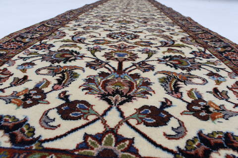 Sarouk Beige Runner Hand Knotted 25 X 130  Area Rug 250-23838 Image 2