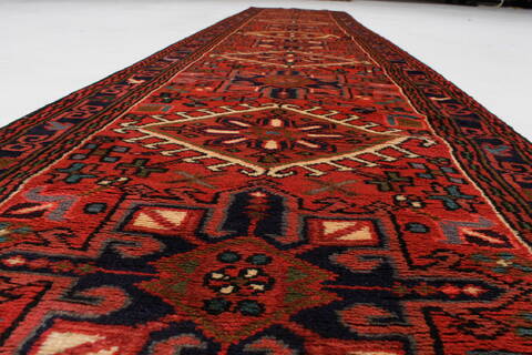 Karajeh Red Runner Hand Knotted 27 X 124  Area Rug 250-23840 Image 2