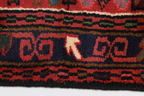 Karajeh Red Runner Hand Knotted 27 X 124  Area Rug 250-23840 Image 3