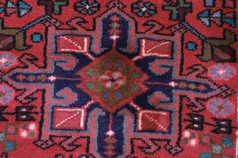 Karajeh Red Runner Hand Knotted 27 X 124  Area Rug 250-23840 Image 4