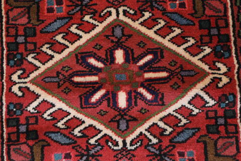Karajeh Red Runner Hand Knotted 27 X 124  Area Rug 250-23840 Image 5