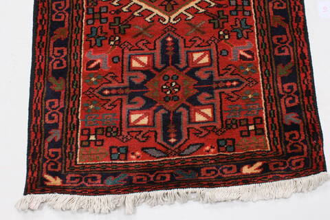 Karajeh Red Runner Hand Knotted 27 X 124  Area Rug 250-23840 Image 6