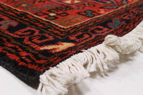 Karajeh Red Runner Hand Knotted 27 X 124  Area Rug 250-23840 Image 7