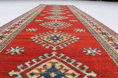 Kazak Red Runner Hand Knotted 30 X 911  Area Rug 250-23846 Image 1