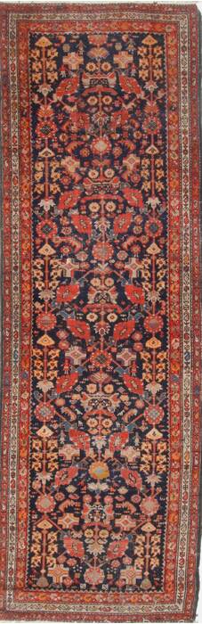 Malayer Blue Runner Hand Knotted 33 X 910  Area Rug 250-23854 Image 0
