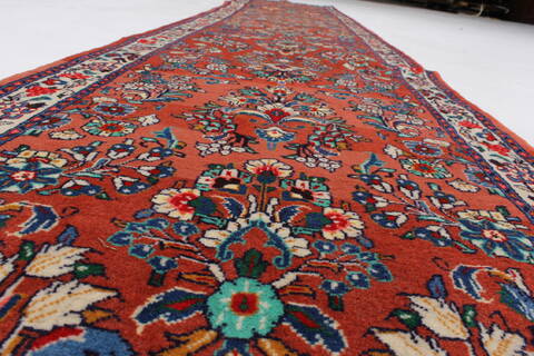 Sarouk Purple Runner Hand Knotted 29 X 134  Area Rug 250-23858 Image 1