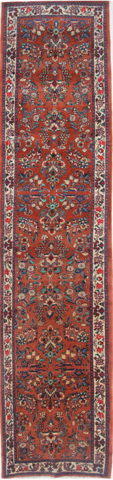 Sarouk Purple Runner Hand Knotted 29 X 134  Area Rug 250-23858 Image 0