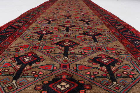Ghazni Brown Runner Hand Knotted 33 X 135  Area Rug 250-23860 Image 1