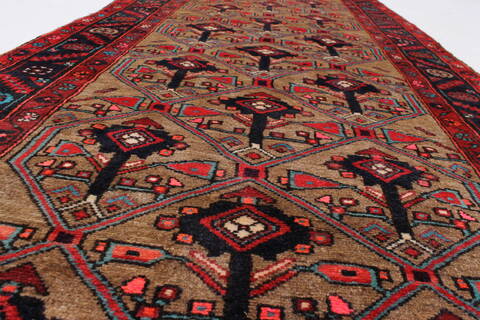 Ghazni Brown Runner Hand Knotted 33 X 135  Area Rug 250-23860 Image 2