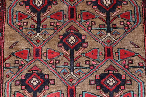 Ghazni Brown Runner Hand Knotted 33 X 135  Area Rug 250-23860 Image 4