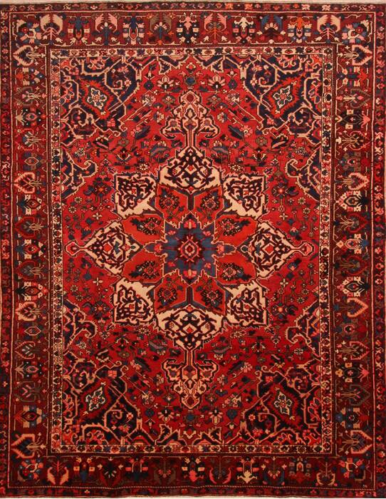 Bakhtiar Red Hand Knotted 97 X 125  Area Rug 100-23864 Image 0