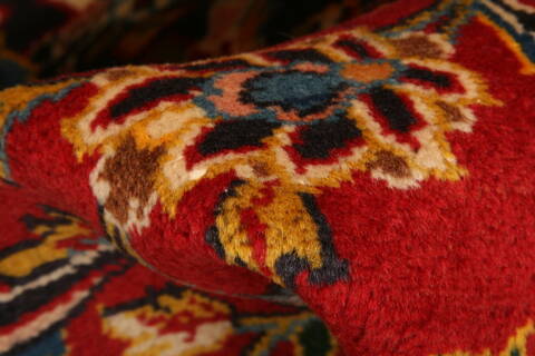 Kashan Red Hand Knotted 102 X 136  Area Rug 100-23868 Image 1