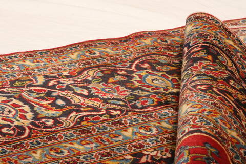 Kashan Red Hand Knotted 102 X 136  Area Rug 100-23868 Image 4
