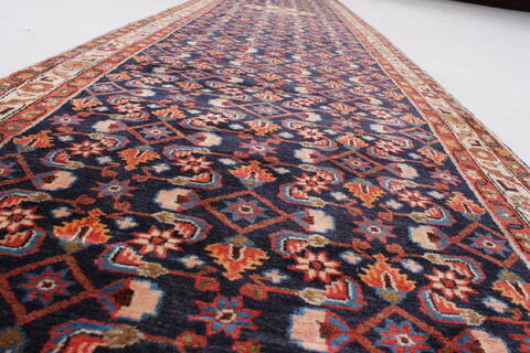 Hamedan Blue Runner Hand Knotted 32 X 1610  Area Rug 250-23888 Image 2