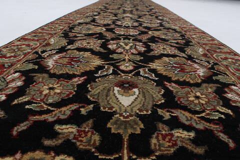Haji Jalili Black Runner Hand Knotted 26 X 180  Area Rug 250-23889 Image 2