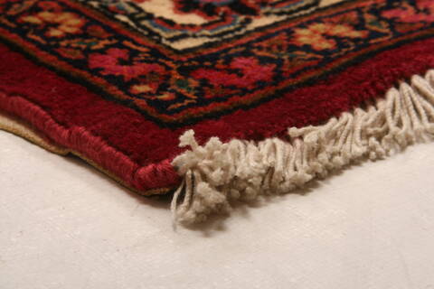 Khorasan Red Hand Knotted 99 X 127  Area Rug 100-23908 Image 1